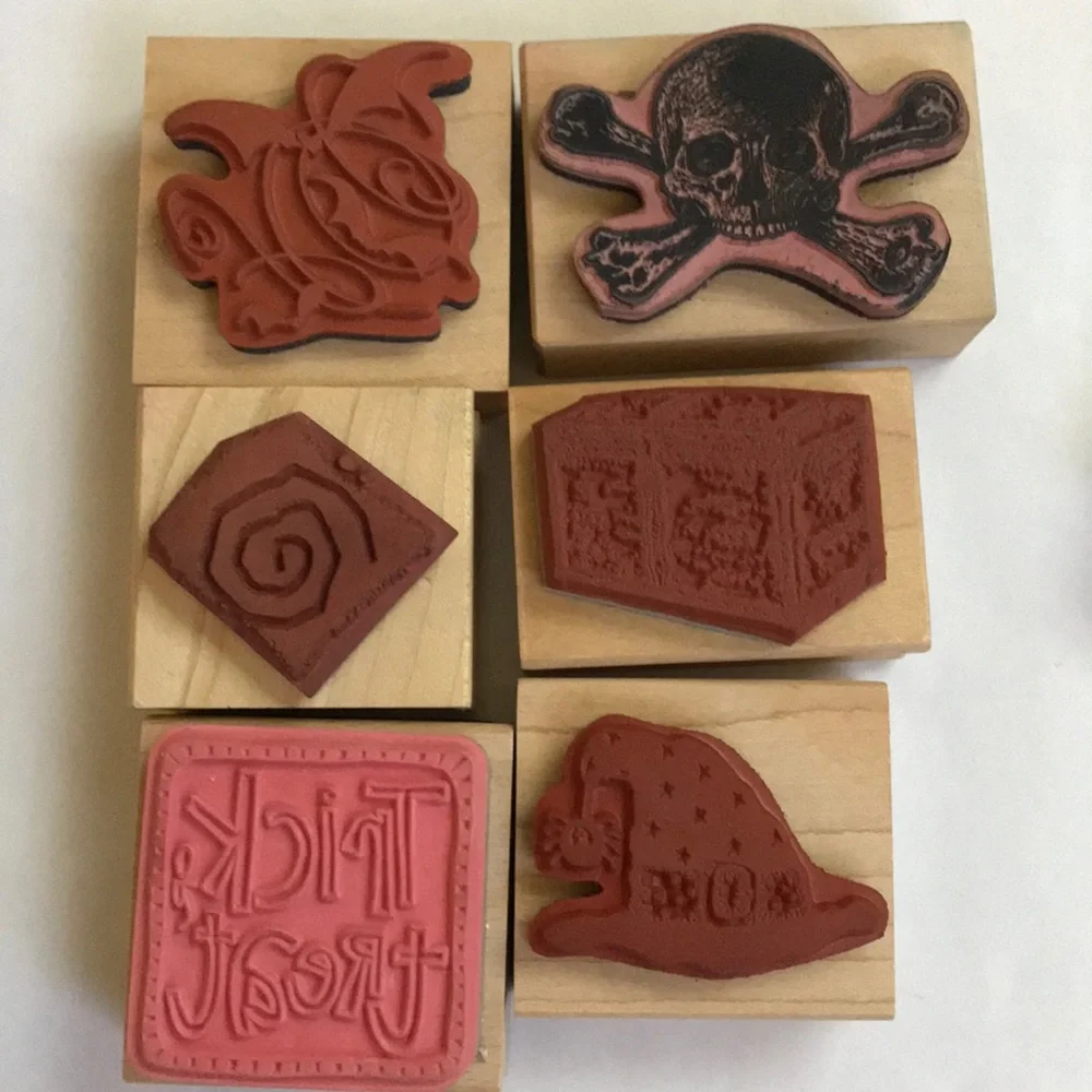 Halloween/trick-or-treat rubber stamp set